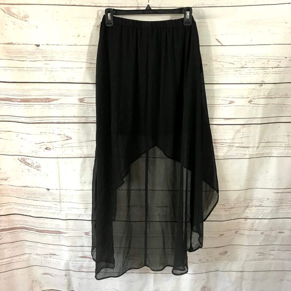 Xhilaration Sheer Hi-Lo Black Skirt Size S - Picture 3 of 5